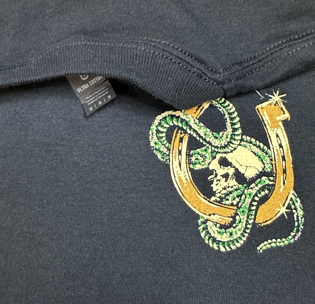 ZZ Top T-Shirt Medium Black Long Sleeve Rattlesnake Skull Elevation Tour 2025