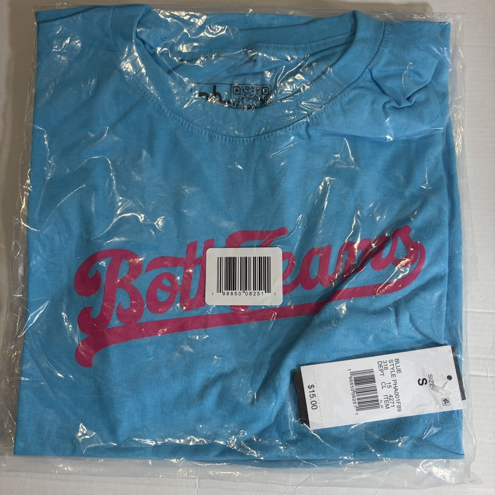 NWT Both Teams LGBTQ Pride T Shirt Bisexual Mens Unisex Sz SMALL Blue Pink gallery
