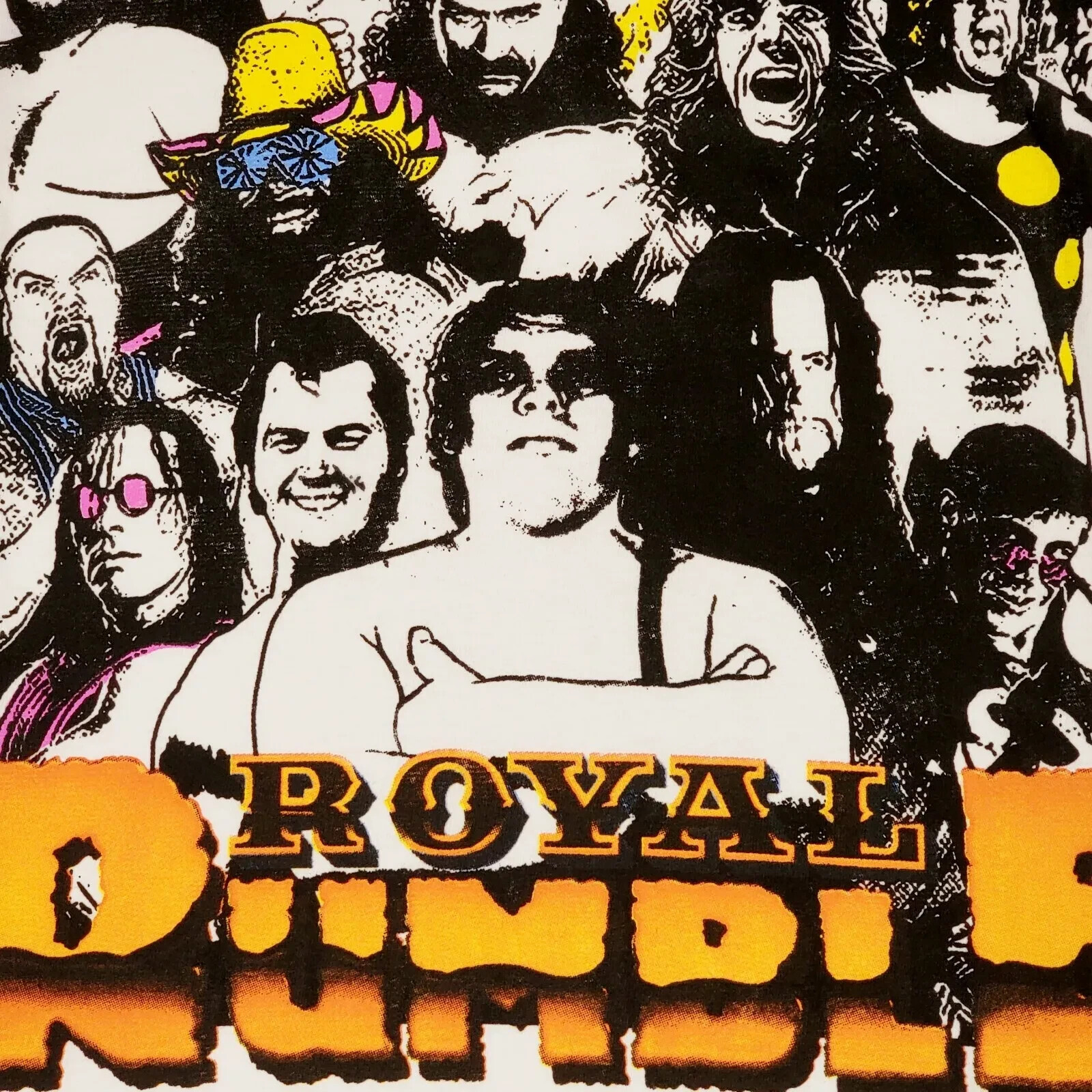 WWE WWF Royal Rumble Shirt Mens Large L White Pro Wrestling Casual Retro US NWT gallery