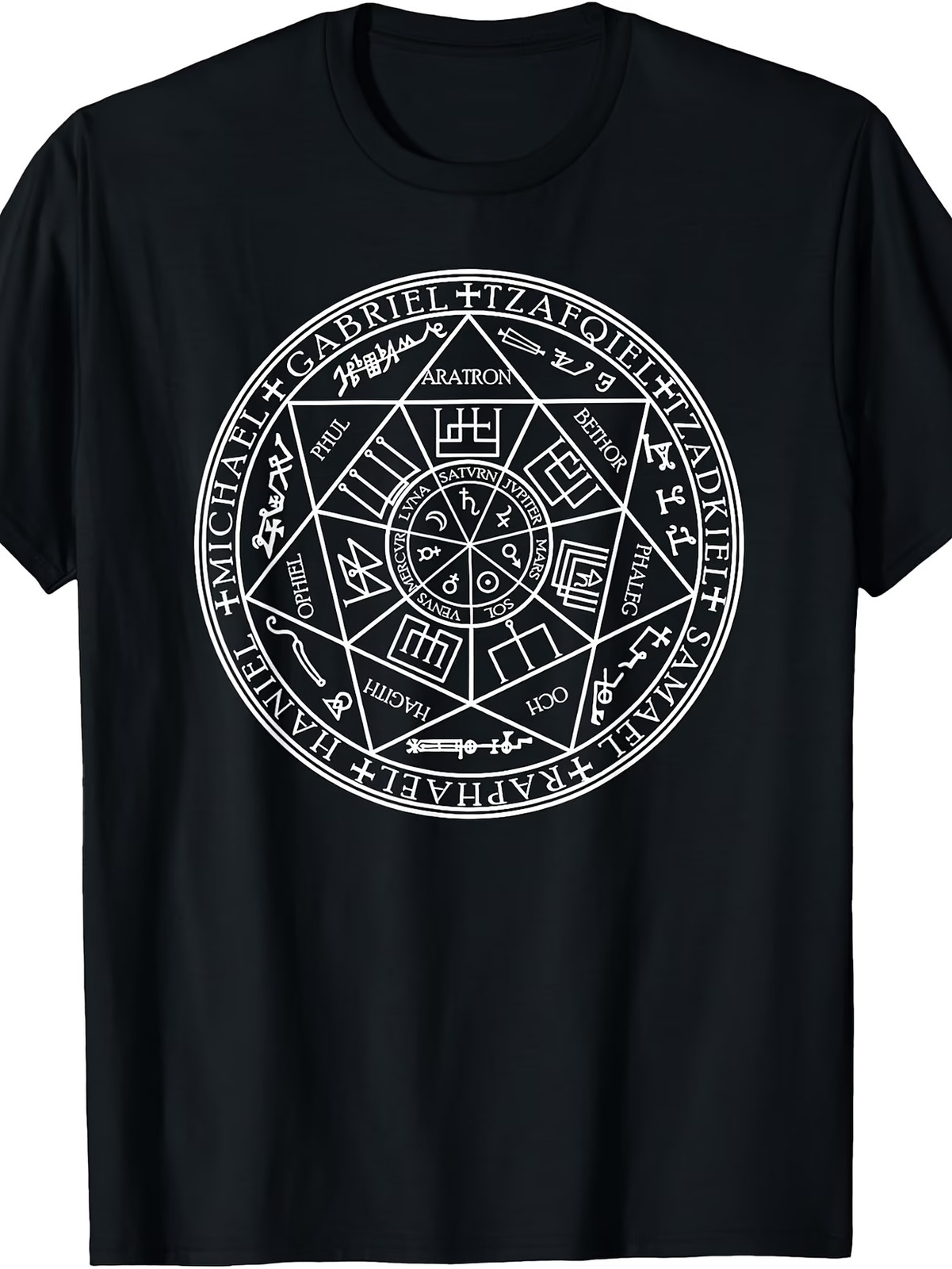 Holy Seal Of The 7 Archangels T-Shirt | Vintage Crew Neck, Slight Stretch Fabric