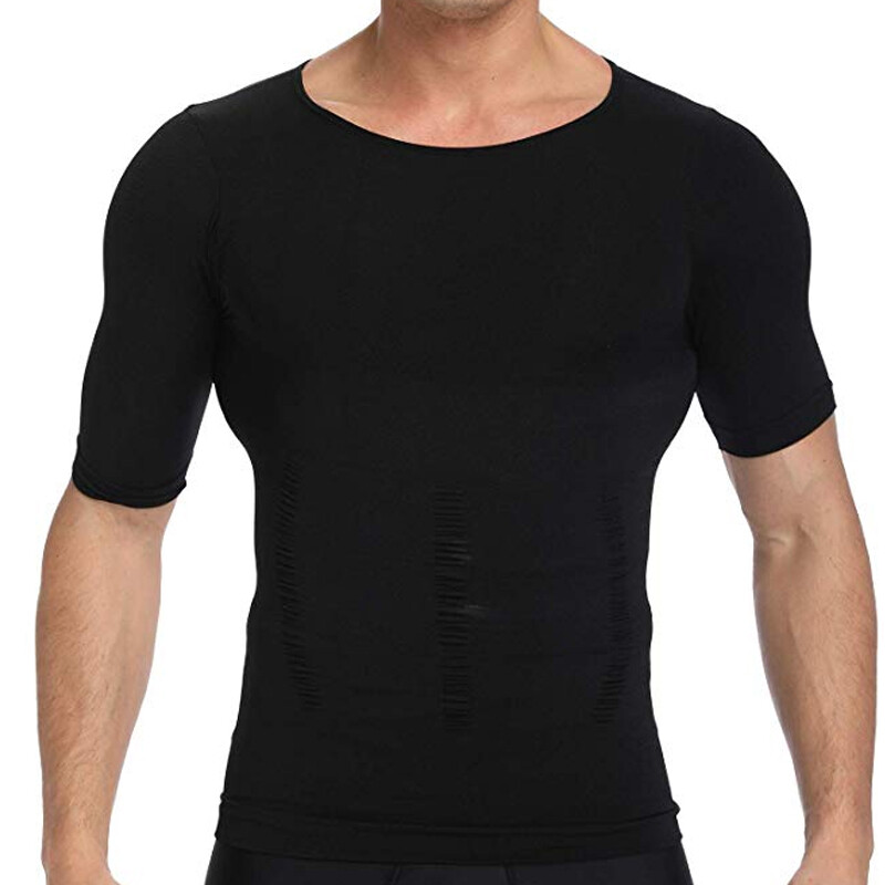 Mens Slimming Shirt Body Shaper Vest Compression Tank Tops Corset Undershirts US gallery