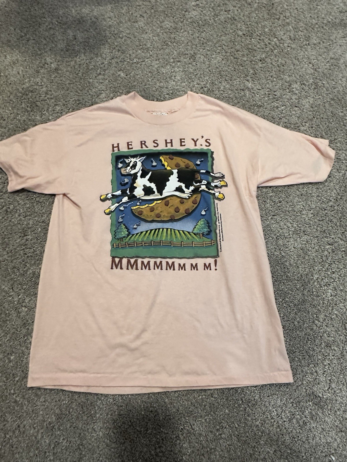Vintage Hershey Chocolate T Shirt Mens Size Large. Super Rare Puff Print. 1989