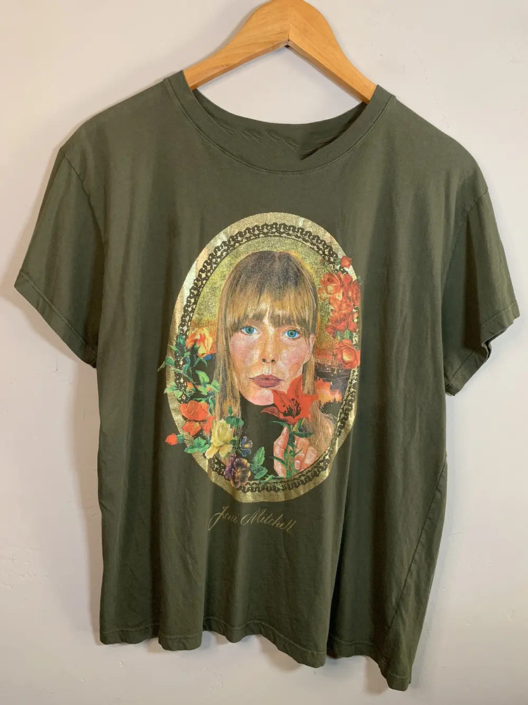 Collection Joni Mitchell Gift For Fan S to 5XL Green T-shirt