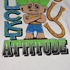Vintage 90s Troll Lucky Attitude Single Stitch Shirt Size XL Rare Trolls Toy