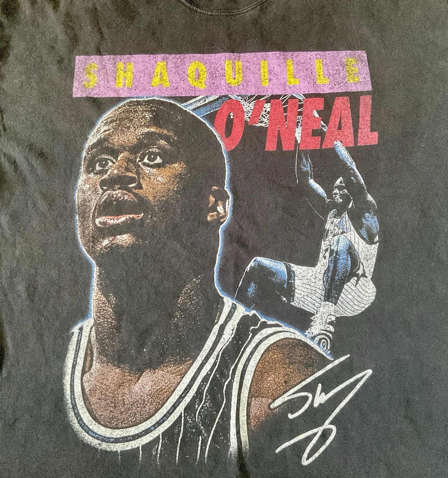 Shaquille O’Neal GOAT Crew Black Double Sided Graphic T Shirt, Size XL gallery