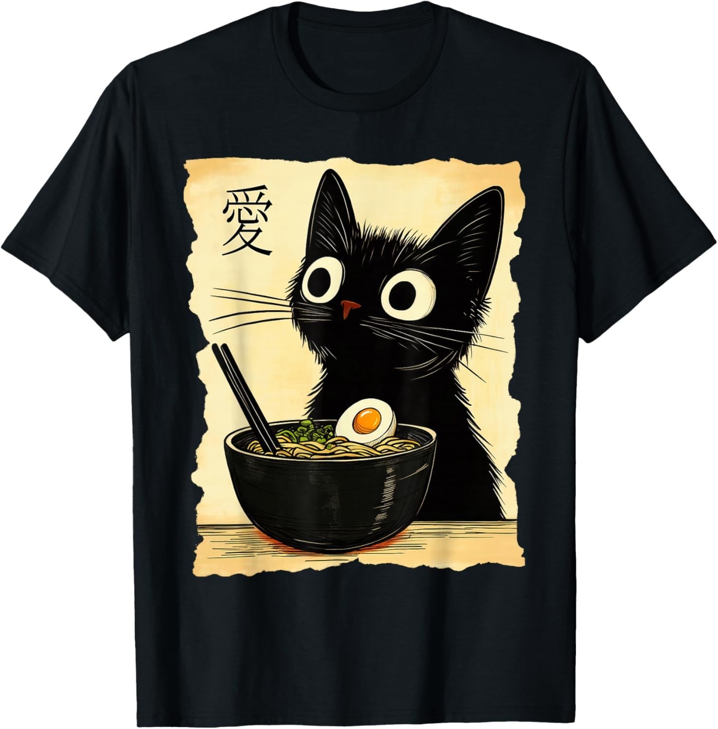 Funny Cat Ramen Graphic Tee Japanese Kawaii Anime Cat Gift Unisex T-Shirt