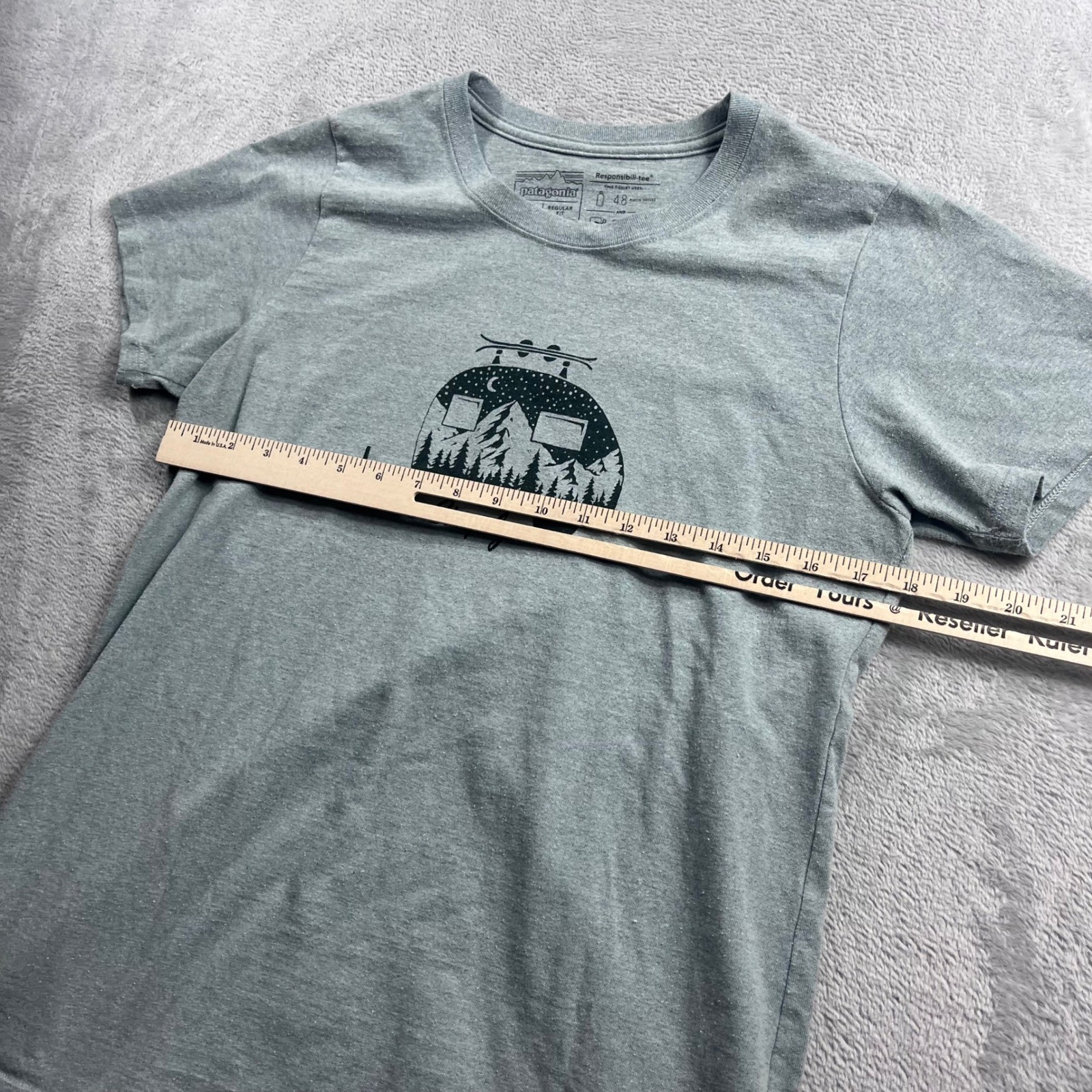 Patagonia Mens Responsibili-Tee Live Simply Camper Graphic T-Shirt Grey M gallery