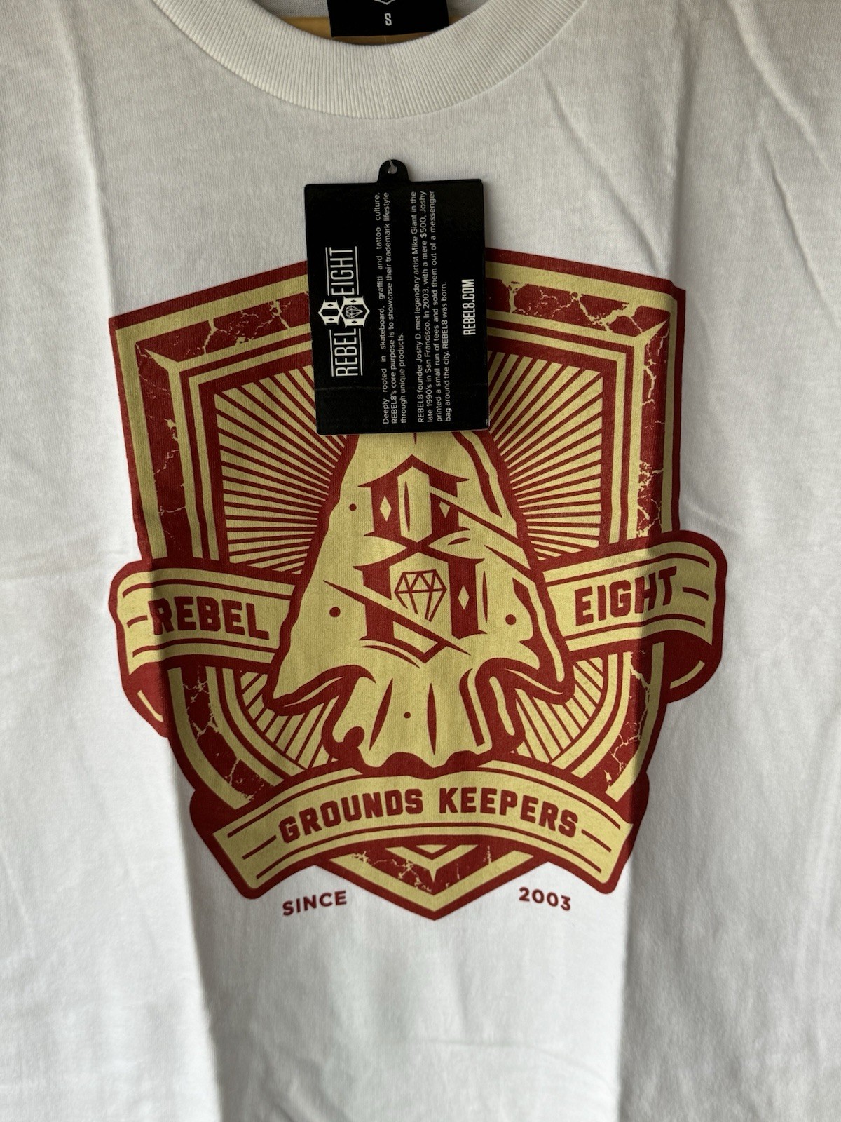 Mens Rebel8 “Grounds Keepers” Graphic White Tshirt Size Small gallery