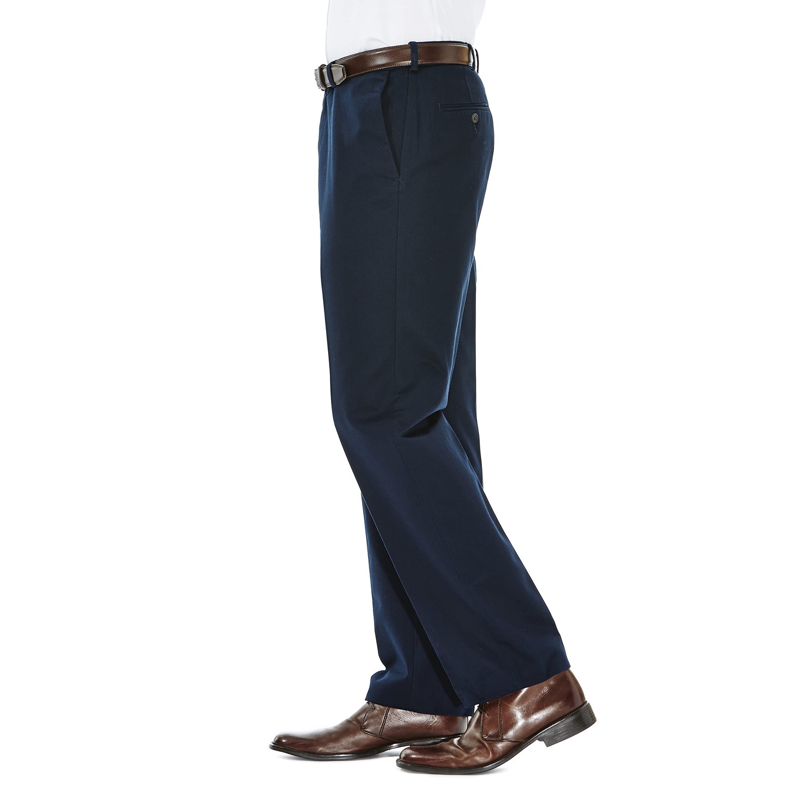 Haggar Men's Work To Weekend No Iron Flat Front Pant Mens 41114957522 Size 38W gallery