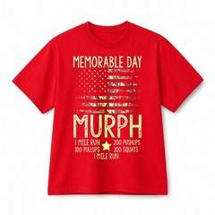 Memorable Day Murph Workout Patriotic Retro Graphic Cotton T‑Shirt Unisex