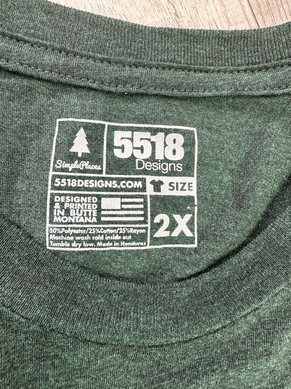 5518 Designs Mens 2XL Short Sleeve Shirt Cabin Life Dark Green gallery