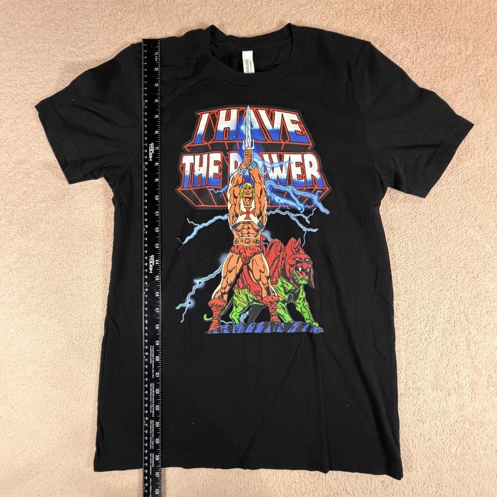 Masters Of The Universe Mens Medium Black T Shirt He Man Battle Cat Graphic