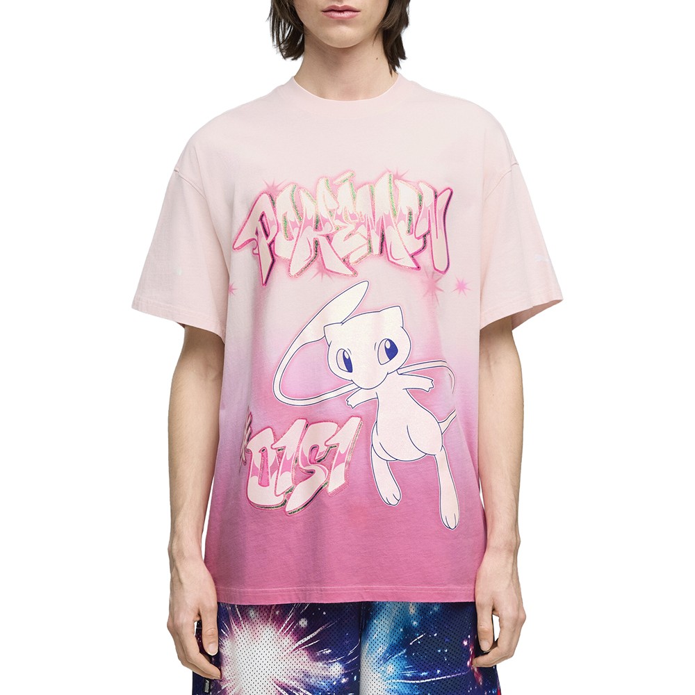 PUMA X Pokémon Hoops Shiny Mew Graphic Crew Neck Short Sleeve T-Shirt Mens Size gallery