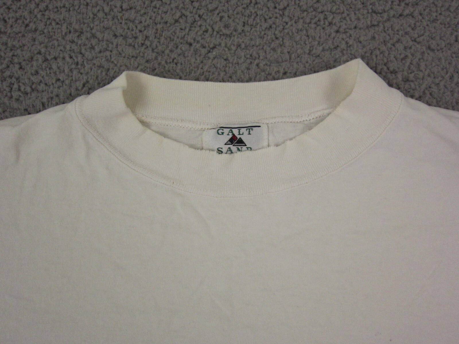 Vintage Galt Sand Shirt Mens Large White Blank Made in USA Single Stitch 90s gallery