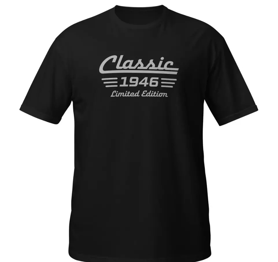 80th Birthday Shirt Born in 1946, Classic Car Limited Edition Cotton Tee for Men gallery
