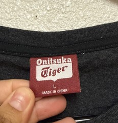 Onitsuka Tiger Logo Gray Short Sleeve Tee Sz L
