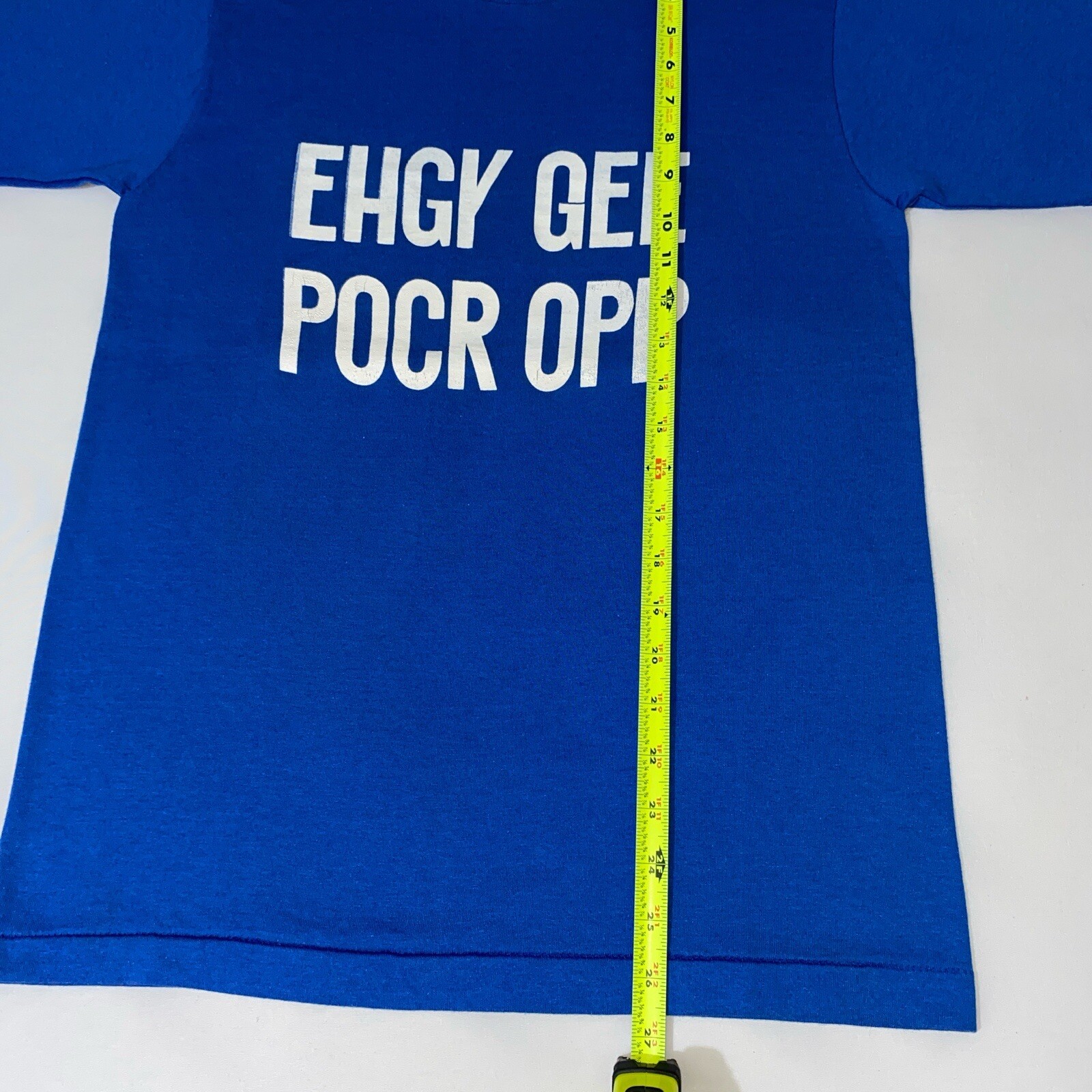 Vintage 90s Humor Quote Fold Up T-shirt Size M Blue Single Stitch Grunge Skater gallery