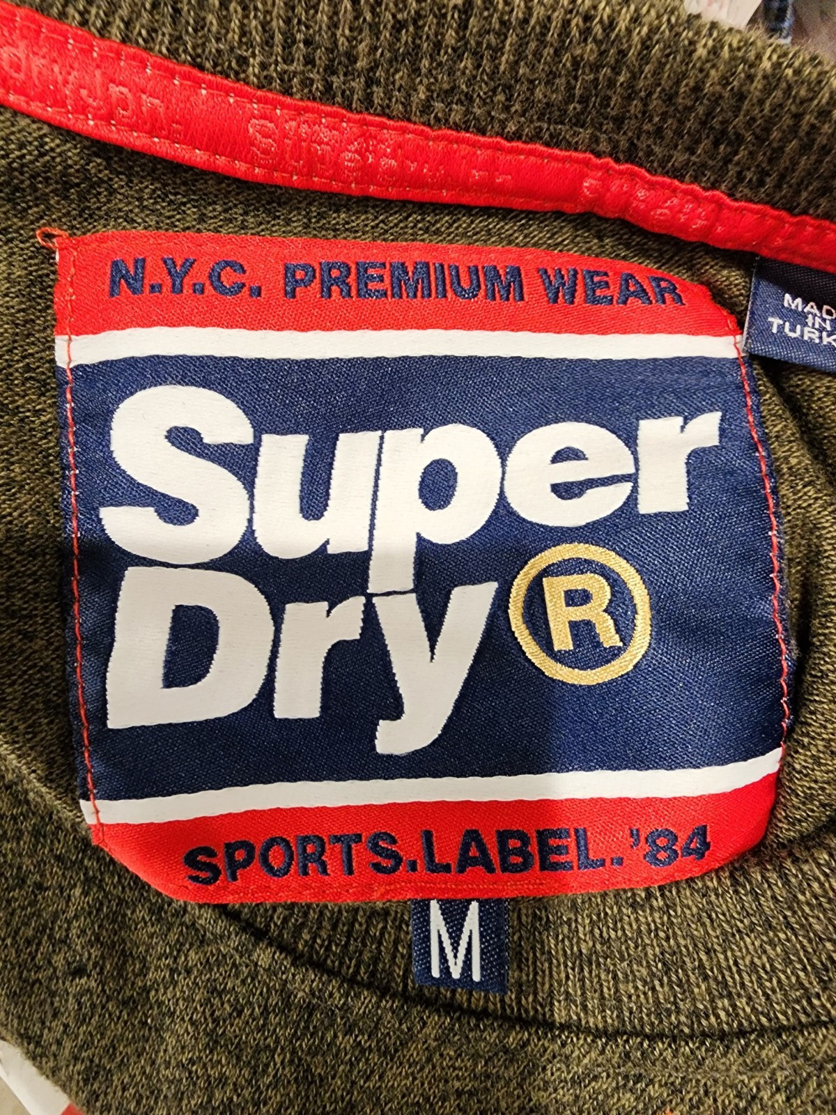 Superdry Cursive Logo Tee in Black Olive Grit Size M gallery