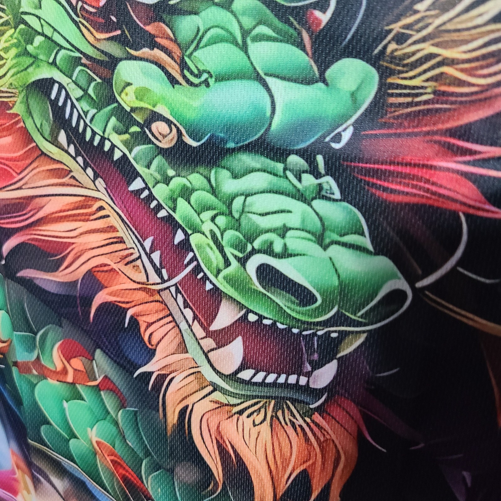 Menacing Dragon Multi-Colored T-Shirt Size XXL 2-Sided 100% Polyester. gallery