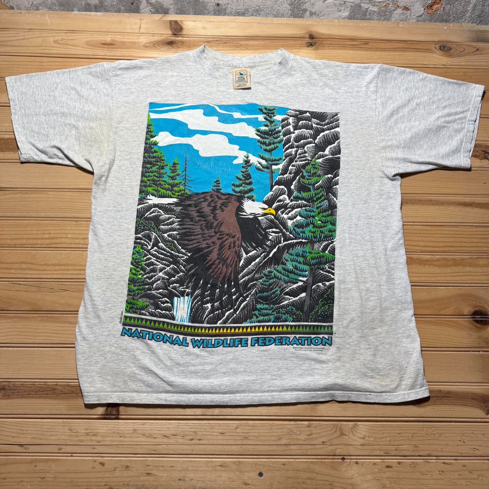 Vintage 90s National Wildlife Federation Eagle Nature Graphic T-Shirt USA - 2XL gallery