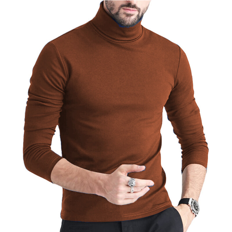 Mens Turtleneck Pullover Long Sleeve Jumper Top Warm Casual Slim T-Shirt Thermal gallery