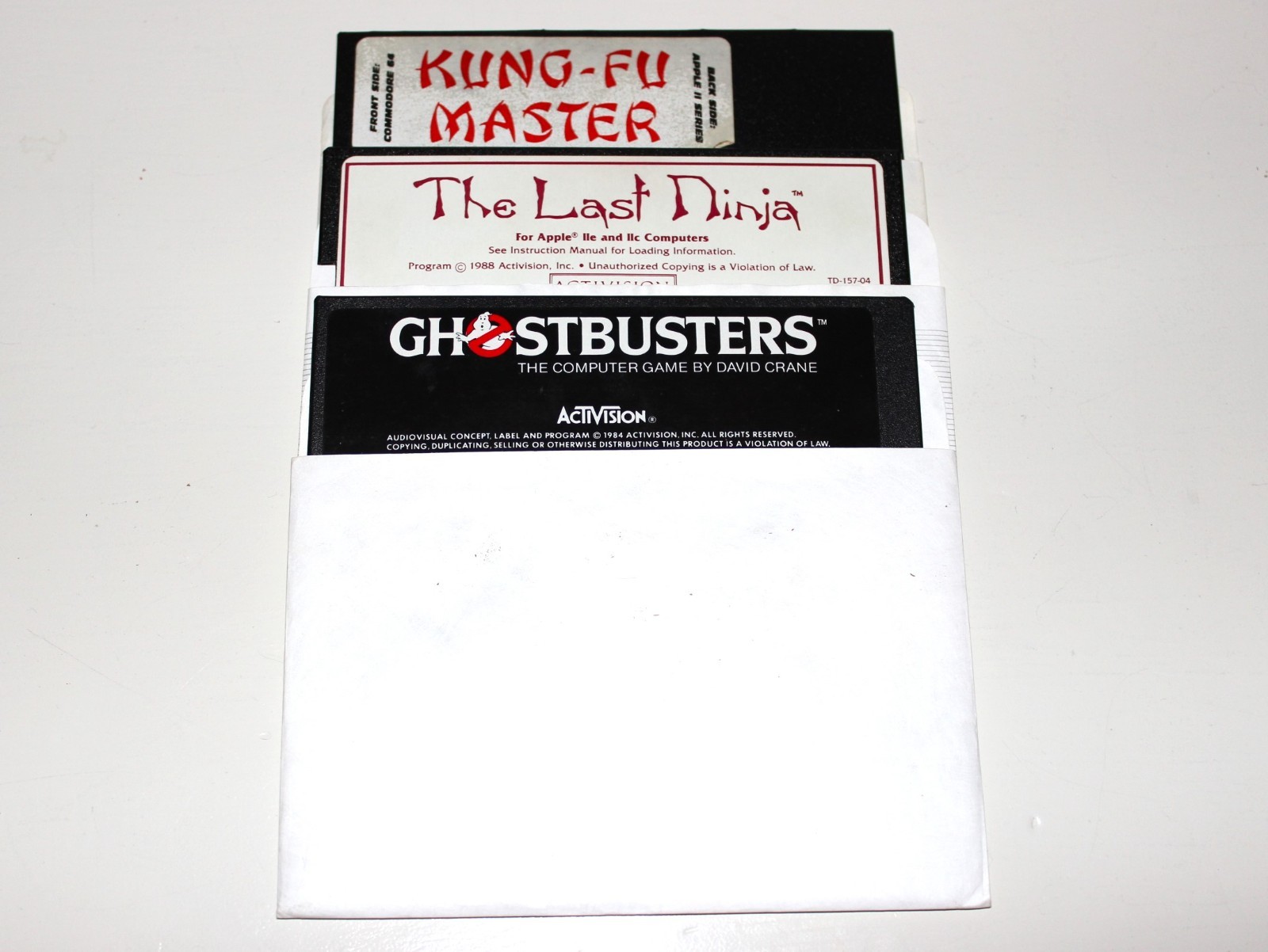 Ghostbusters Kung Fu Master Last Ninja Apple IIe IIc Activision 5.25 UNTESTED