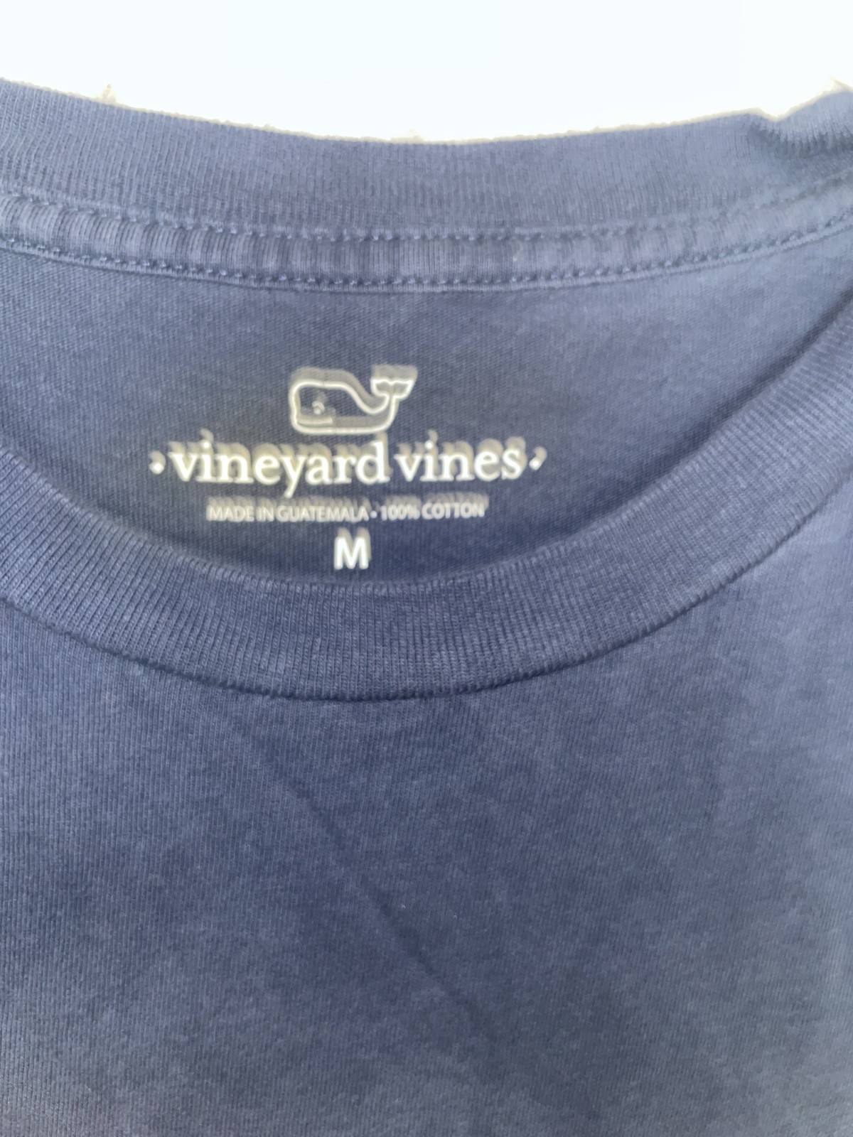 Vineyard Vines Mens M Good Vibes Sailboat Neon Whale Pocket T-Shirt Navy Blue gallery