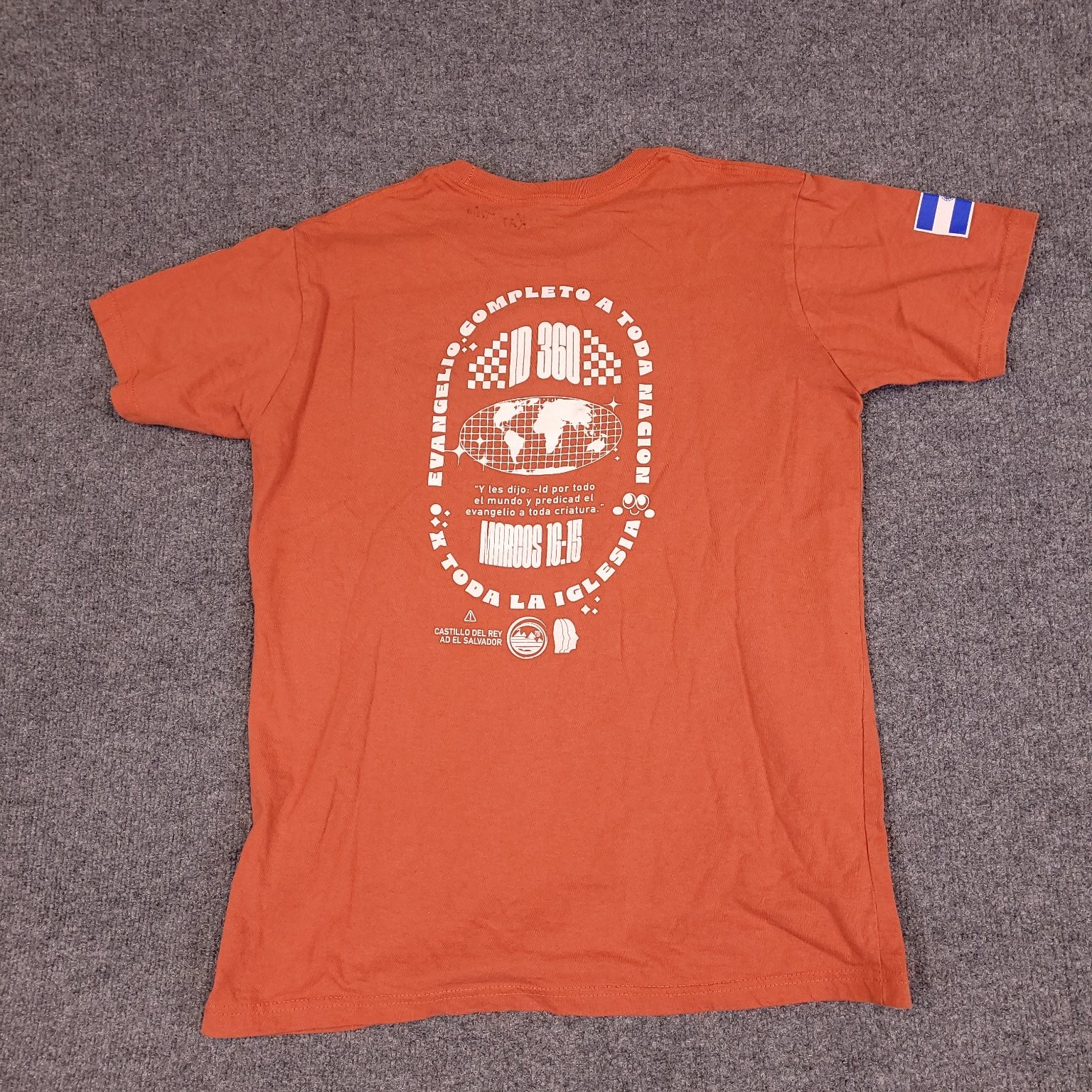 Castillo Del Rey El Salvador T Shirt Mens Medium Orange Graphic Tourist Cotton gallery