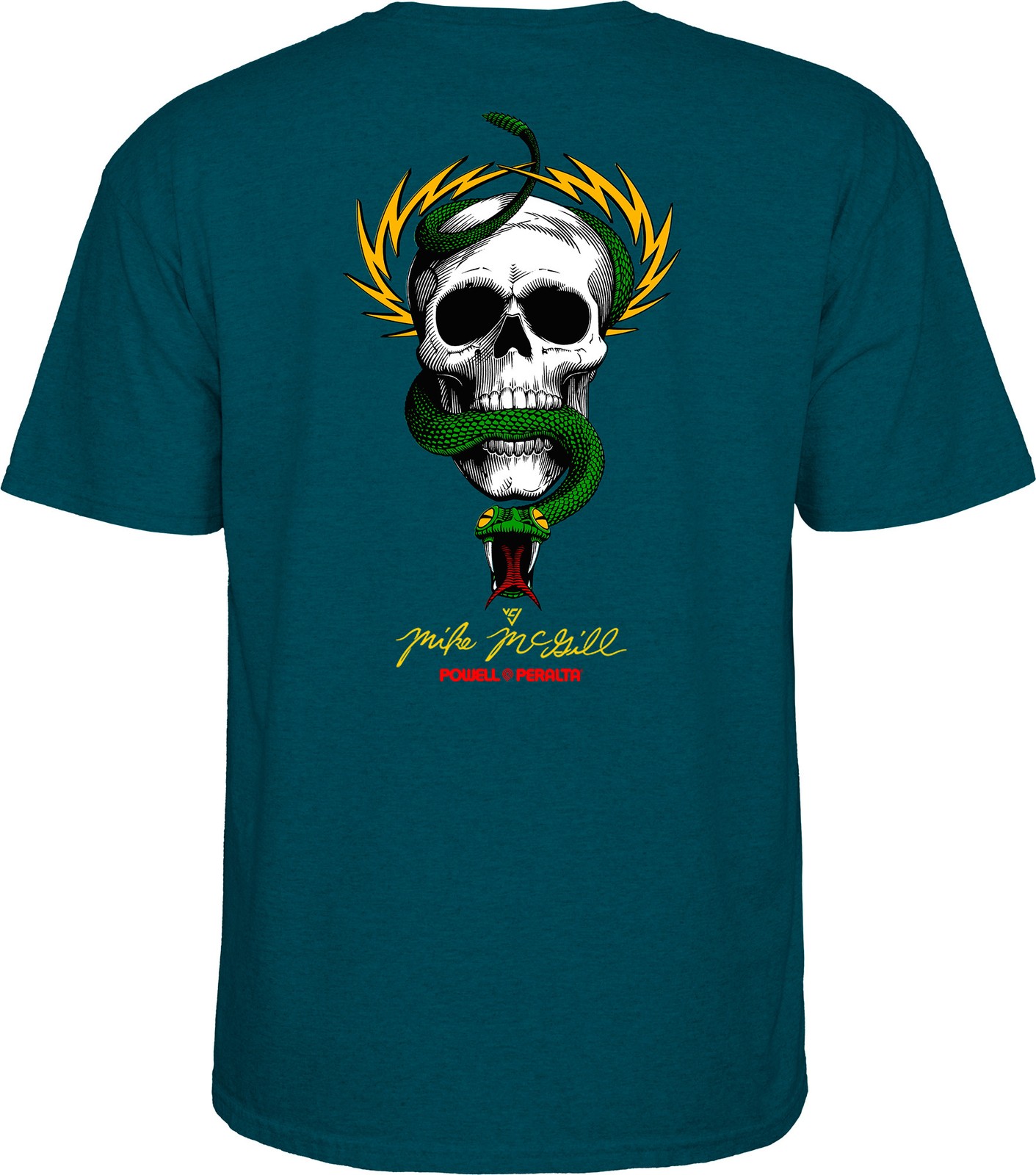 Powell Peralta Mike McGill SKULL AND SNAKE Skateboard T Shirt MIDNIGHT TEAL gallery