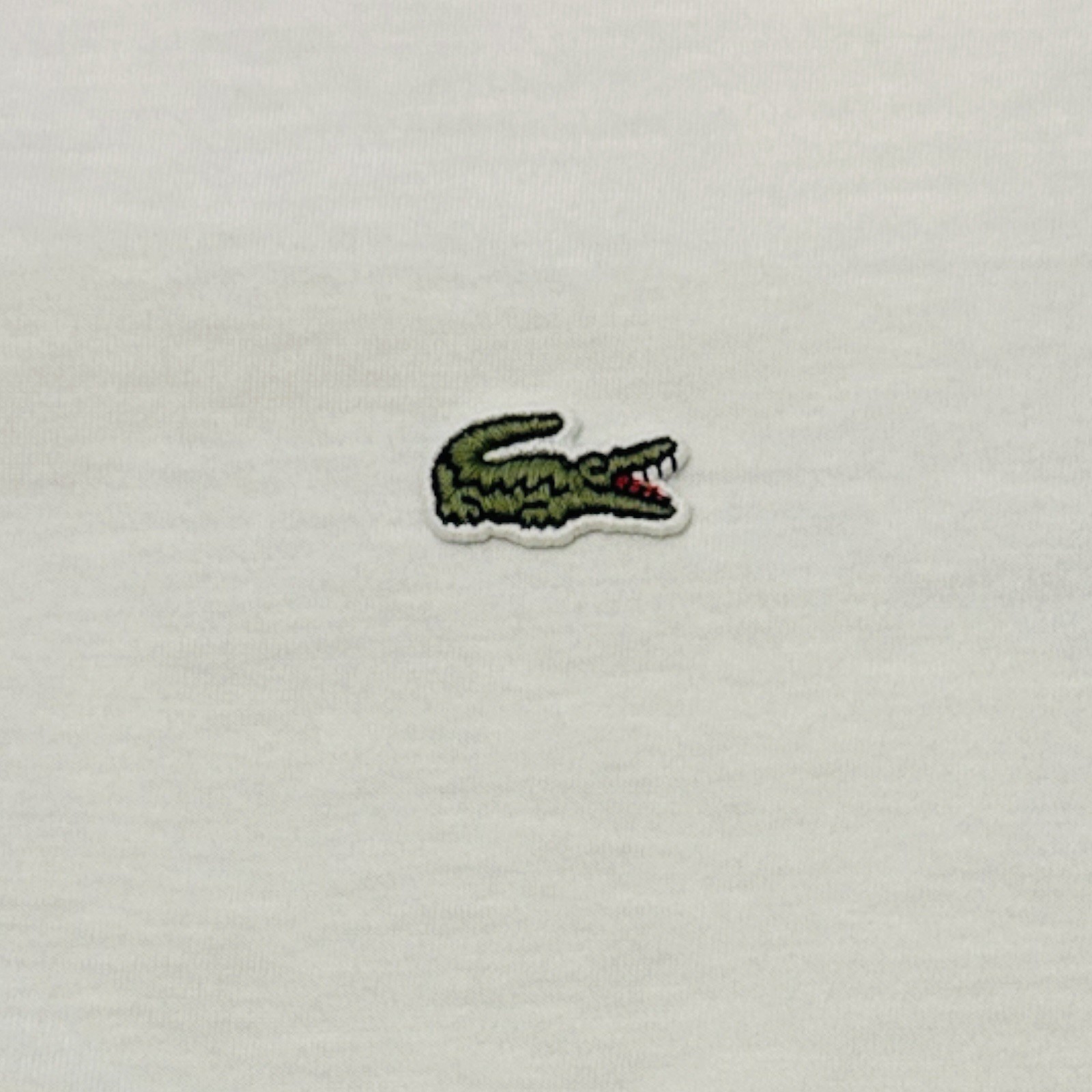 Lacoste Shirt Mens L Henley Short Sleeve White Green Croc Logo 1/4 Button Tee * gallery