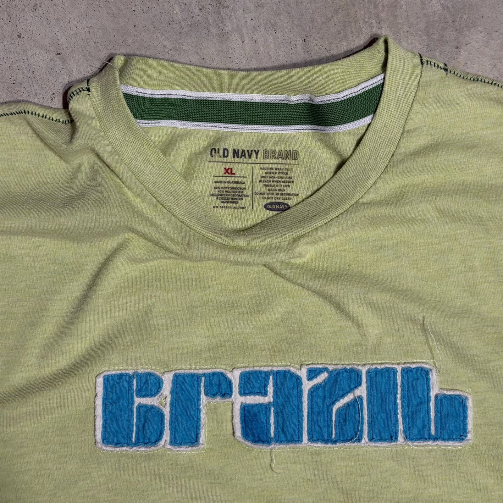 Old Navy Brazil Graphic Y2K Lime Green T-Shirt gallery