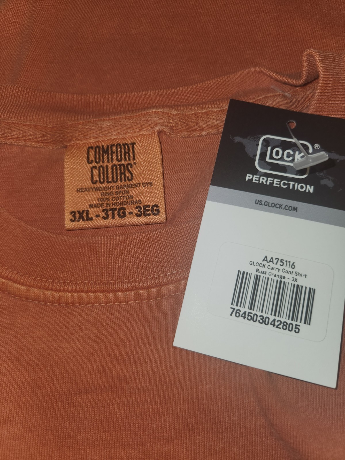 Comfort Color Glock Perfection T-Shirt Burnt Orange Size 3XL AA75117 gallery