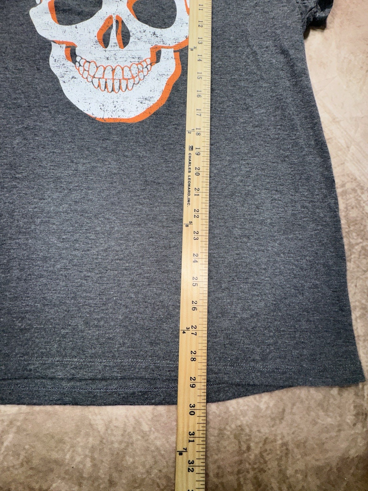 Mission Ridge Skull T Shirt Men's Size XL Gray White Orange Graphic Halloween gallery