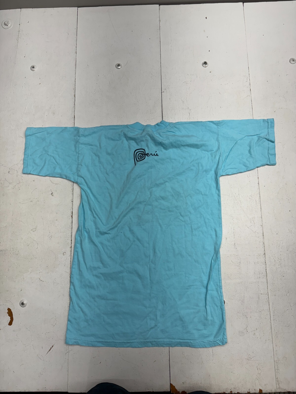 Marca Peru Blue Print Short Sleeve T Shirt Unisex Adults size Medium gallery