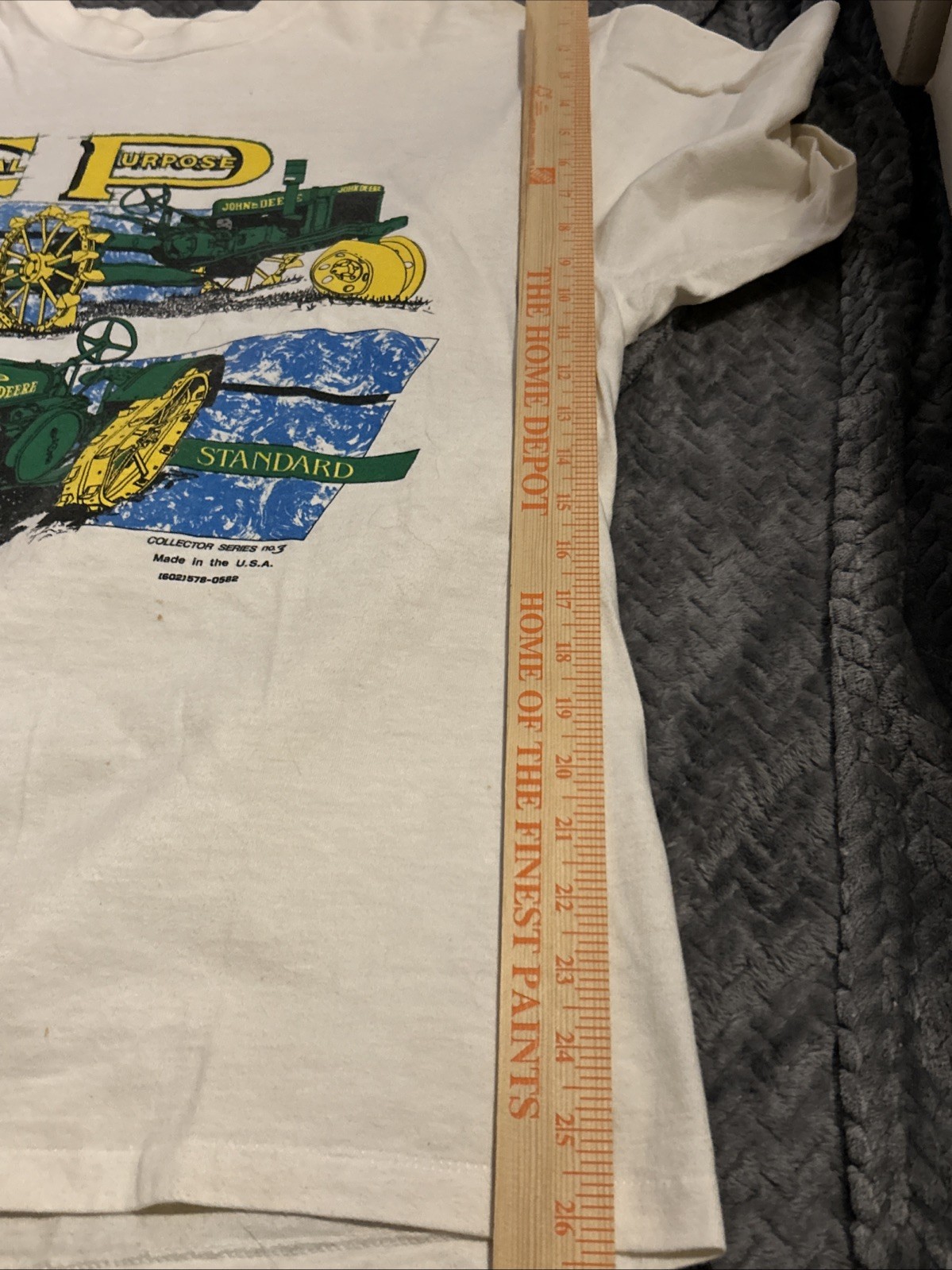 VTG Single Stitch John Deere GP General Purpose Antique Tractor T Shirt White XL gallery