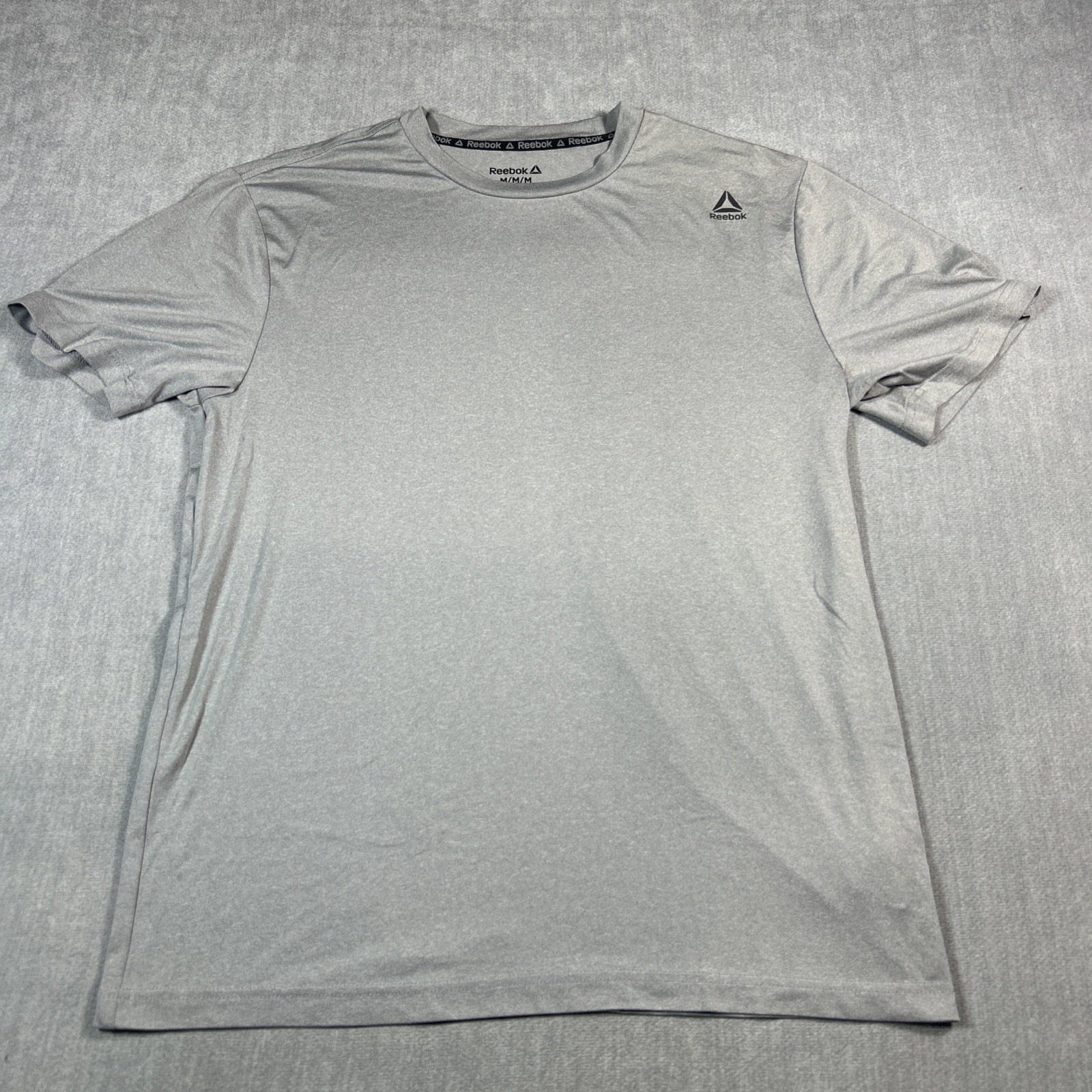 Reebok Mens Polyester Stretch T-shirt Work out Gym Medium Sport Tee Gray gallery