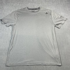 Reebok Mens Polyester Stretch T-shirt Work out Gym Medium Sport Tee Gray