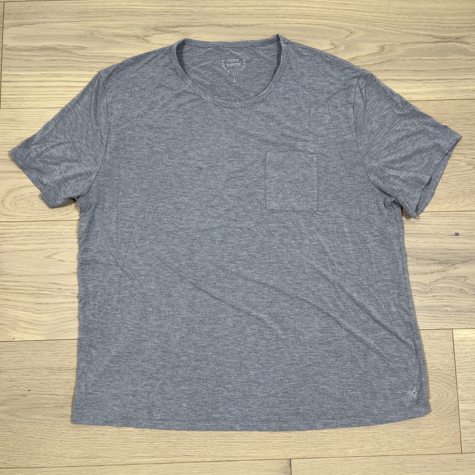 Cozy Earth Bamboo Lounge Pocket T-Shirt Tee Mens Size L Crew Neck Gray gallery