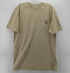 Carhartt Shirt Men Small Beige Pullover Loose Fit Pocket Work Wear Outdoor