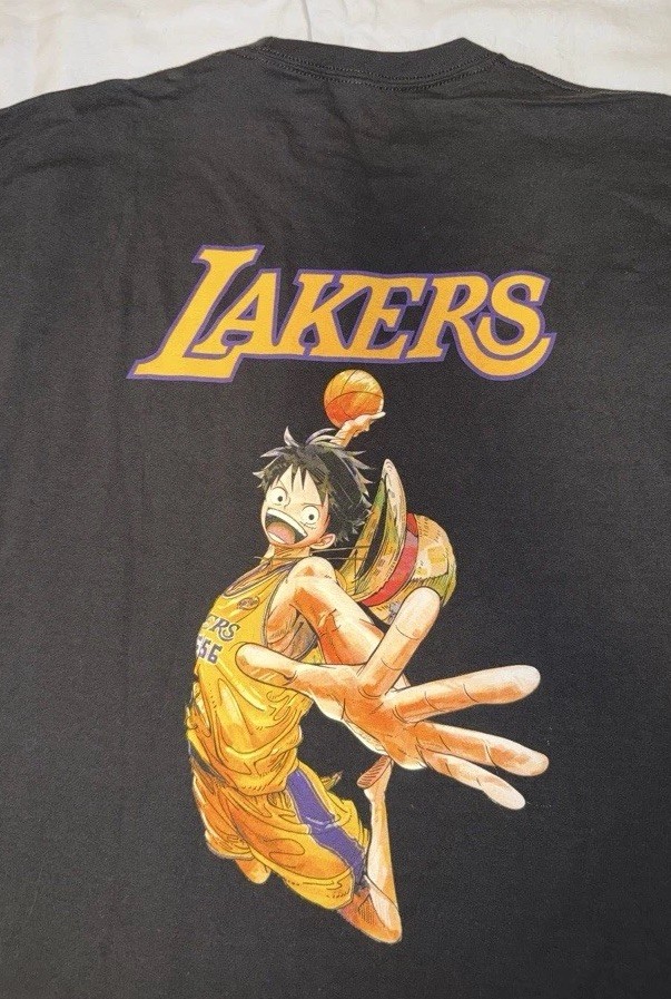 Los Angeles Lakers x One Piece Anime Collab 2025 T-Shirt L/XL Not For Sale NBA gallery