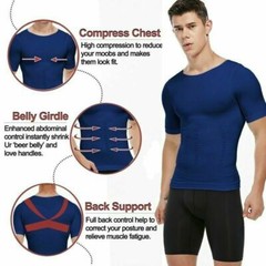 Men Athletic Compression Undershirt Body Shaper Comfortable Base Layer T-Shirt
