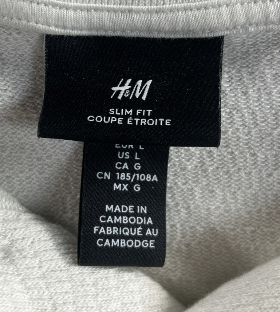 H&M Regular Fit Ribbed Ivory Polo Shirt Size Large gallery