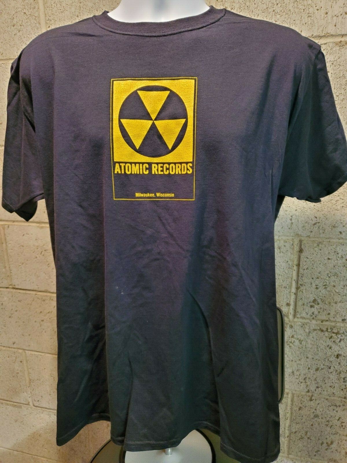 New! ATOMIC RECORDS Milwaukee FALLOUT LOGO Authentic T-Shirt S-M-L-XL-XXL-XXXL gallery