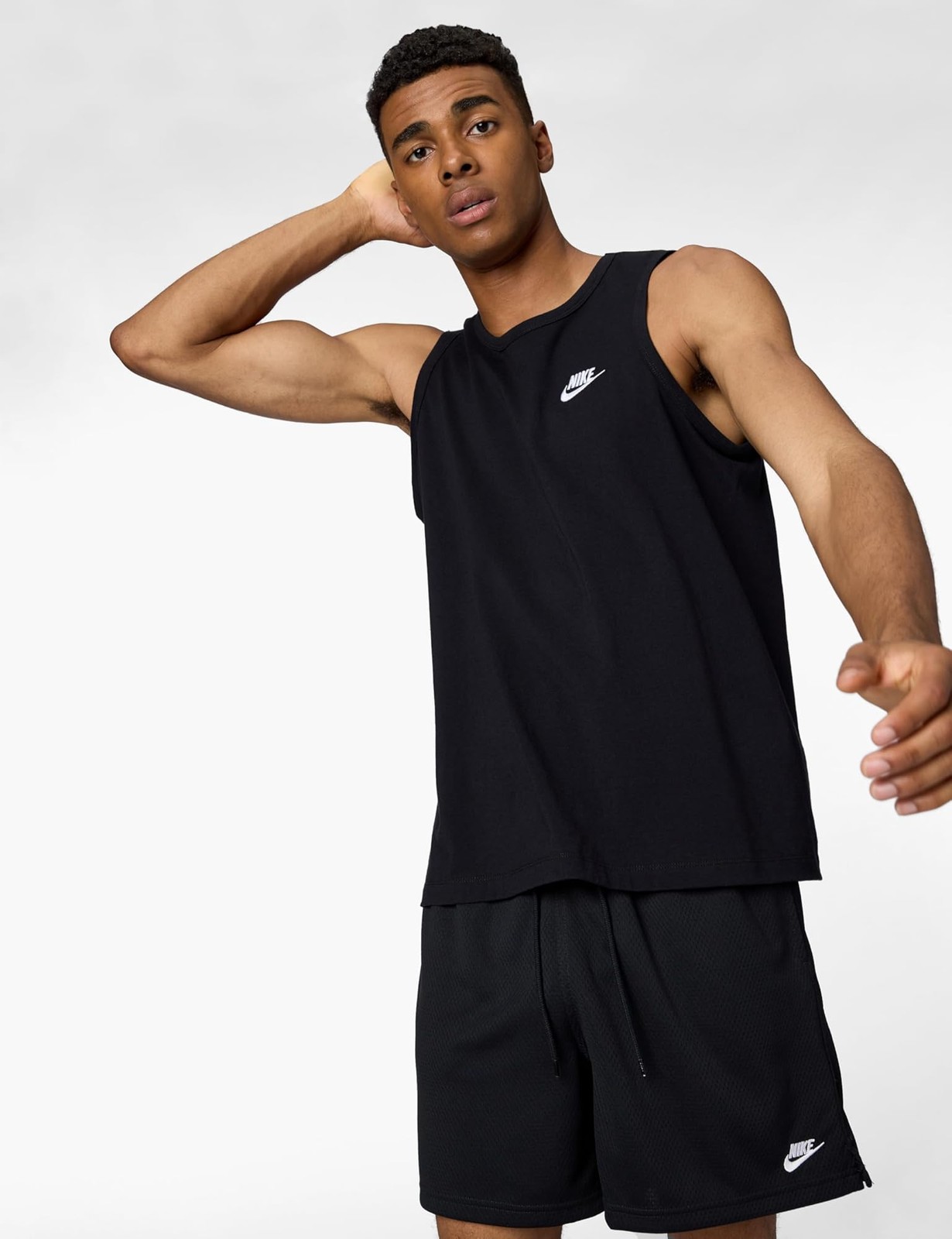 Nike Men's Sportswear Club Tank, Black/White, Small - Black/White - Small gallery
