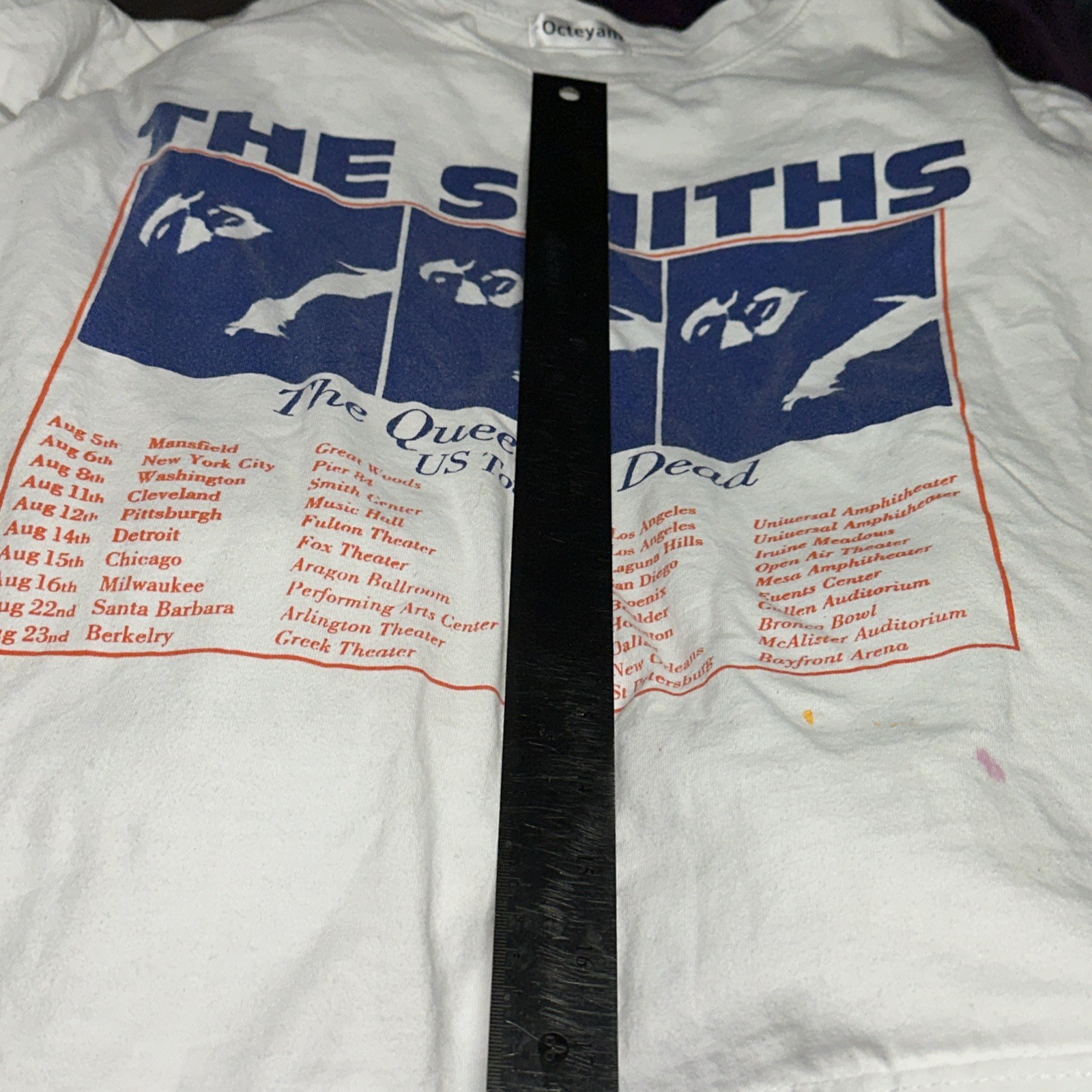 The Smiths Us Tour 86 Queen Is Dead Punk Rock Band T Shirt Cropped Thrashed gallery