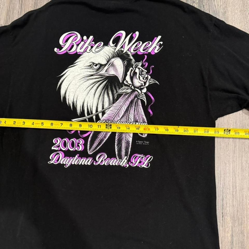 Vintage Daytona Beach Bike Week 2003 Double-Sided Graphic T-Shirt Preshrunk gallery
