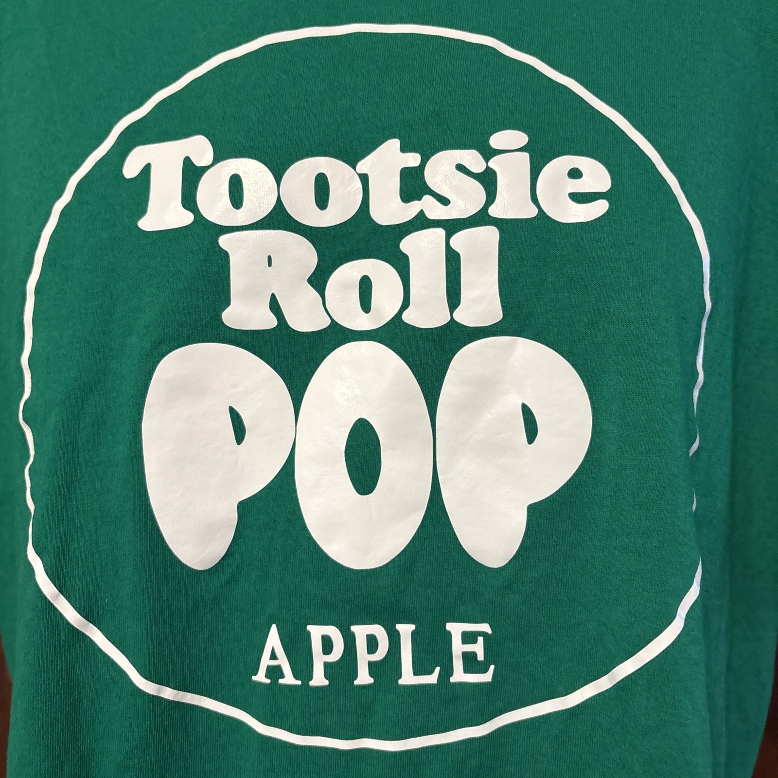 Vintage Tootsie Roll Pop Apple Green & White Shirt Size XL Mens gallery