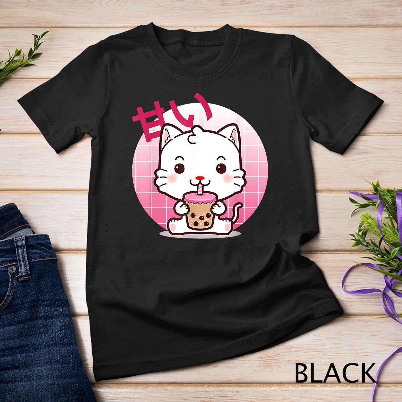 Cat Boba Tea Bubble Tea Anime Kawaii Neko Gifts Girls Teens Unisex T-shirt gallery