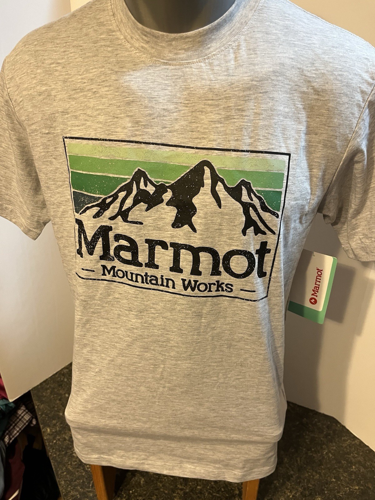 Marmot Mountain Works Men’s T-Shirt Gray Heather - Cotton Poly Small - NWT gallery