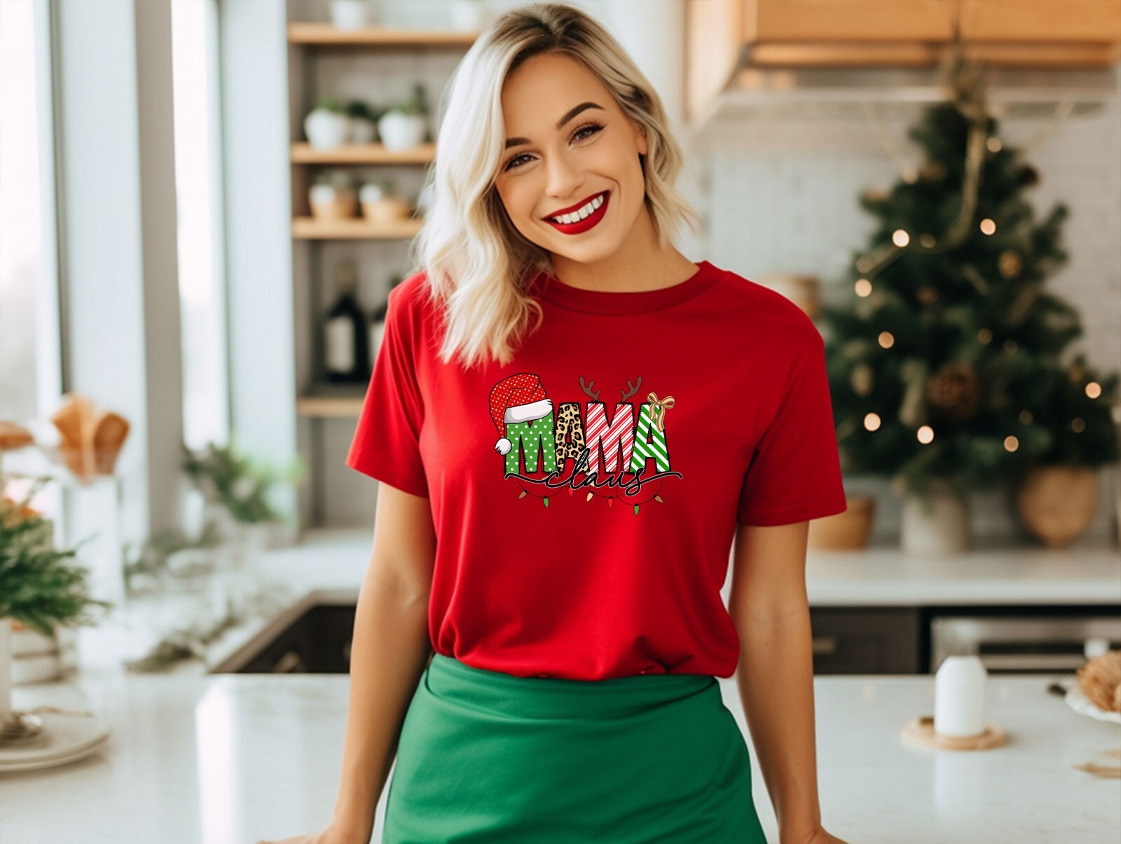 Mama Claus Shirt, Christmas Gift For Mom, New Year Family Tshirt, Christmas Tee gallery